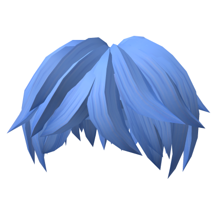Blue Messy Wavy Curly Fluffy Anime Boy Hair Y2K Roblox item