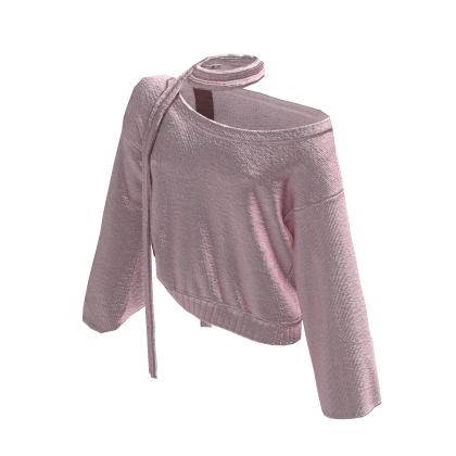 Loose Sweater + Scarf (Pink) thumbnail