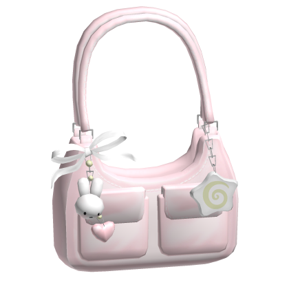 ♡ coquette bag with keychains pink