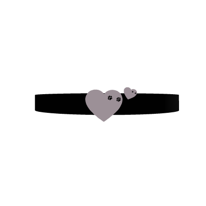 ♡ 1.0 pink heart collar w/ small paw