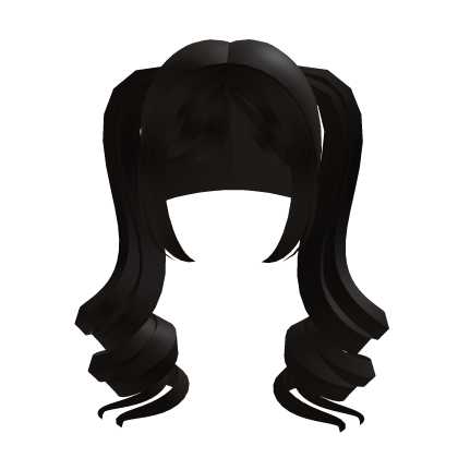 twintail cute bangs black Roblox item