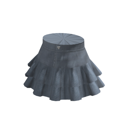 Y2K Ruffle Denim Mini Skirt Blue