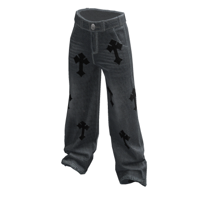 Baggy Y2K Jeans w/ Crosses