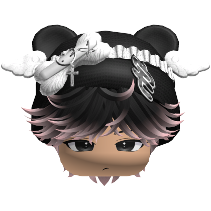 Cute black and blue hair Cat Cap Anime Y2k