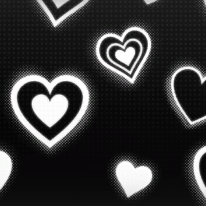 White Neon Glowing Hearts