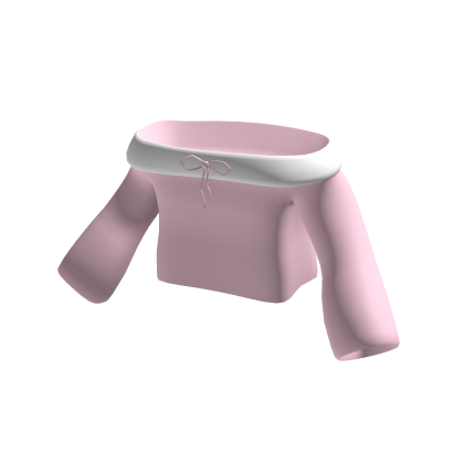 Cute Long Off Shoulder Sweater With Bow In Pink