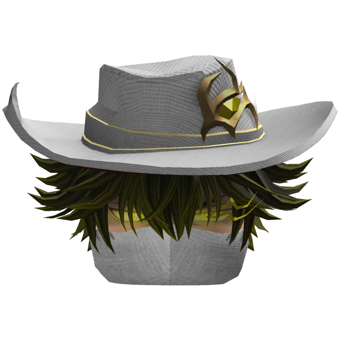 Fluffy Hair with Mask & Hat - White Yellow