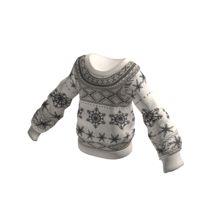 Winter Snowflake Sweater Pajama Top - Off White thumbnail