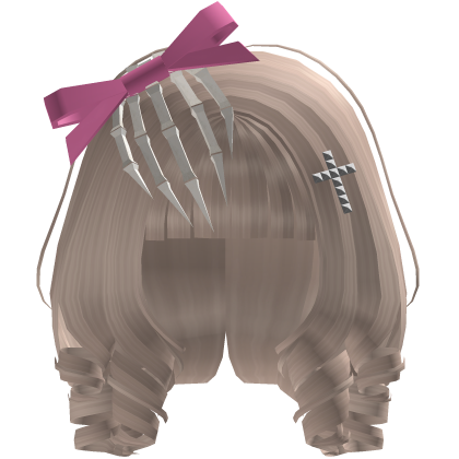 Claw Bow Kawaii Curls in blonde Roblox item
