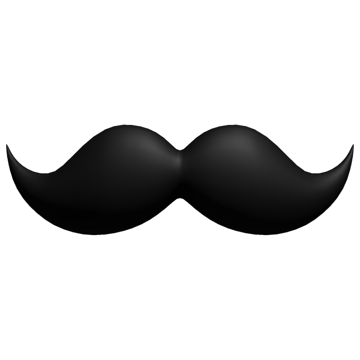 Black Small Mustache Cute Nerdy Fancy Moustache