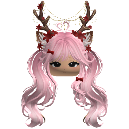 Ethereal Christmas Fairy Fawn Pigtails w/ Antlers