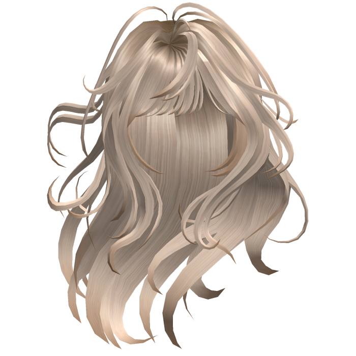 Flowing Side Part Hair - Champagne Blonde