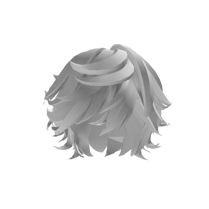 White Fluffy Layered Anime Hair Roblox item