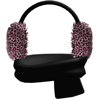 Wintern Leopard Print Earmuffs + Cozy Black Scarf Roblox item