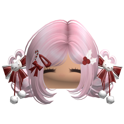♡ Christmas Buns w/ Bows (Pink)