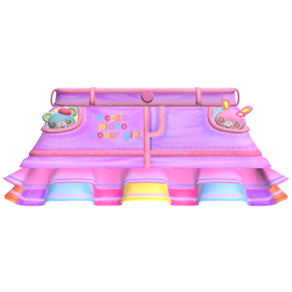 ♡ ꒰ mezzo rainbow purple denim skirt plushies ꒱ ♡
