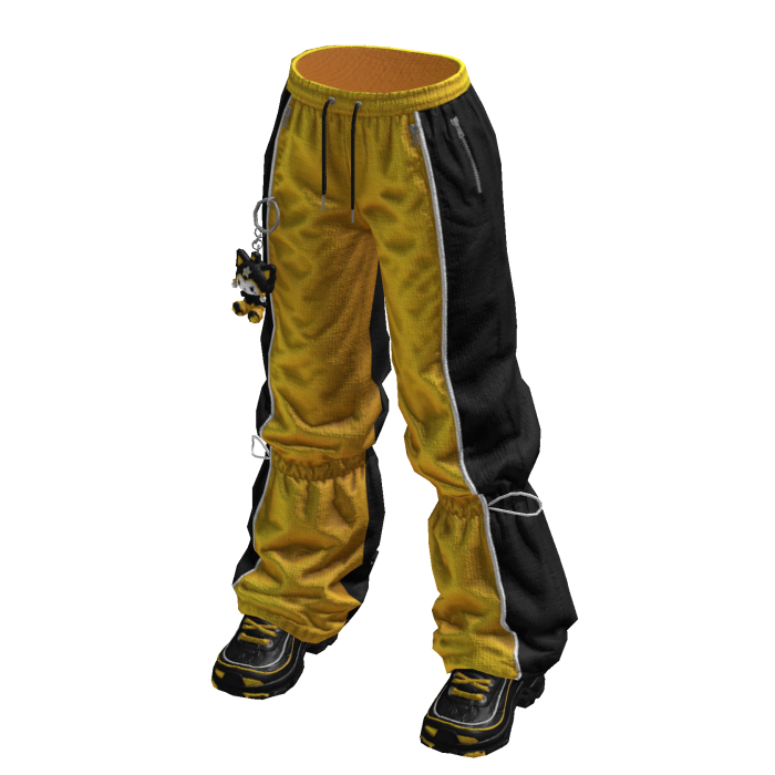 Black & Yellow Baggy Pants w/ Shoes