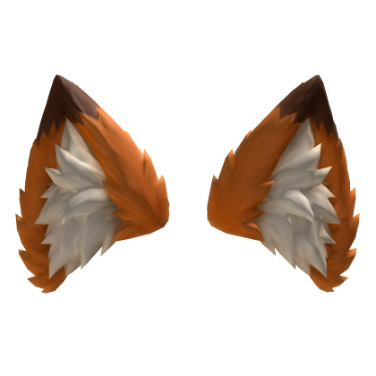 Cute orange fox ear pair Roblox item