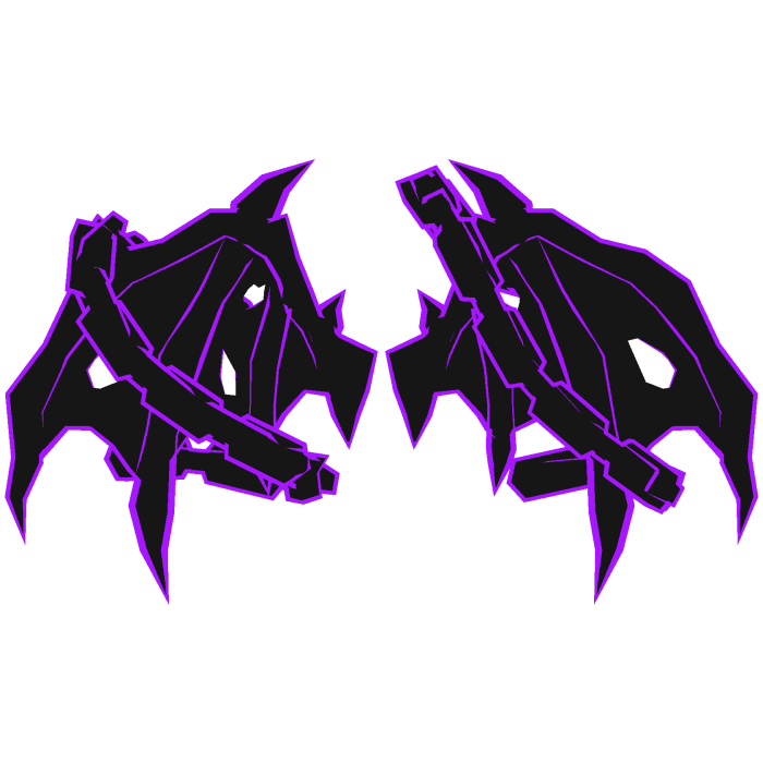 Cartoony Purple Demon Wings