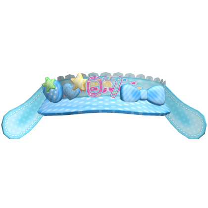 Cute Kawaii Blue Bunny Strawberry Tennis Visor Hat