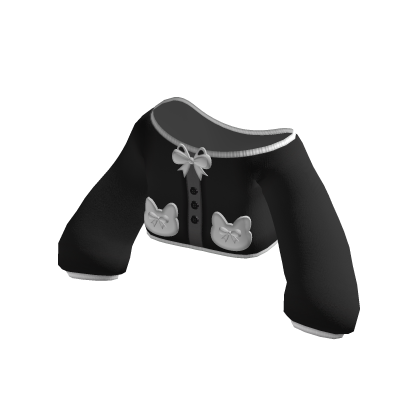 ꒰♡꒱ cute off-shoulder cat sweater in black thumbnail