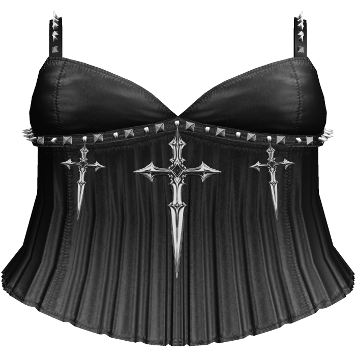 Gothic Emo Studded Cross Dagger Dress Black