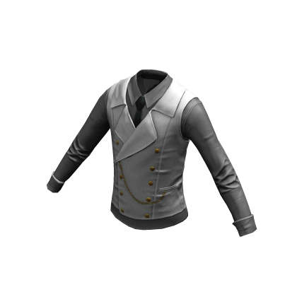 Formal Shirt w/ Vest & Tie | White Gray