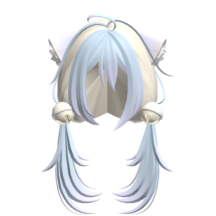 cute moe anime girl cat hair w bells rainbow