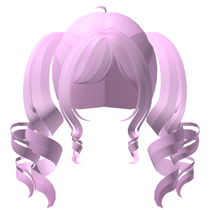♡ cutecore giant curly pigtails in hot pink.・ Roblox item