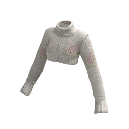 White Knit Turtleneck Cardigan | Roblox Item - Rolimon's