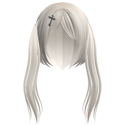 Gothic Emo blond hair with braids and cross 