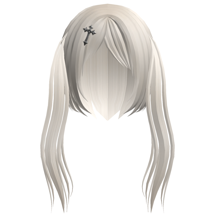 Gothic Emo blond hair with braids and cross 