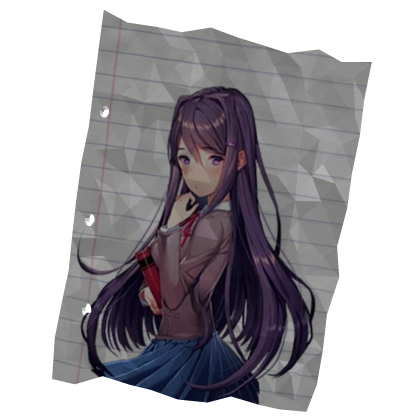 
yuri ddlc shy kuudere blushing paper drawing Roblox item
