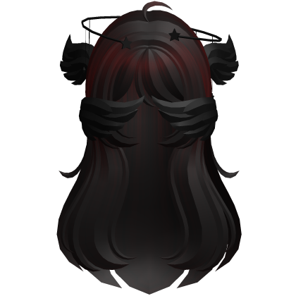 Red Black Angelic Hair W Halo Roblox item