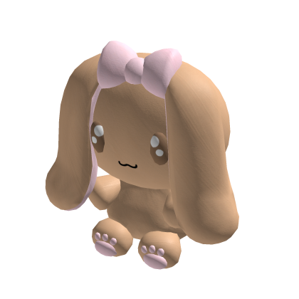 ♡ cute shy bunny plushie brown (holdable) thumbnail