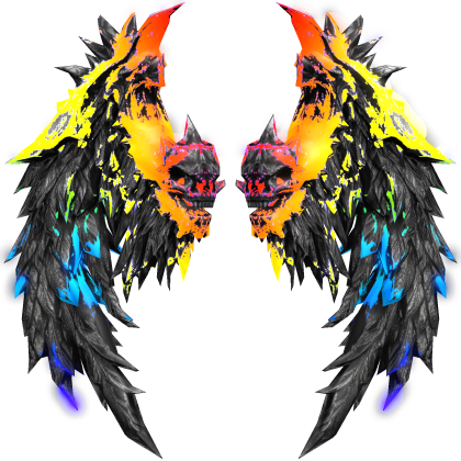 Rainbow Glowing Emissive Demonic Angel Wings Roblox item