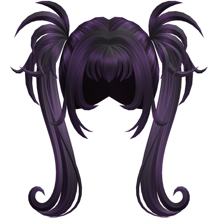 Dark Purple Gothic Spiky Twintails
