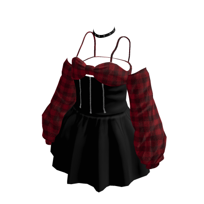 Cute Red Checkered Dress Skirt