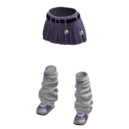 Christmas plaid skirt [purple]