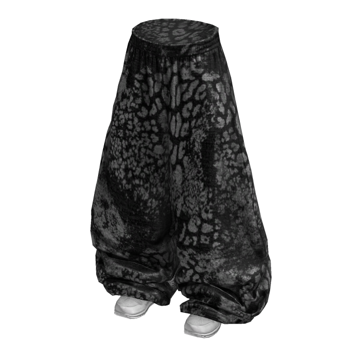 Black Baggy Y2K Leopard Print Sweats
