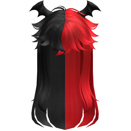  Black and red bat wing hair {Free}