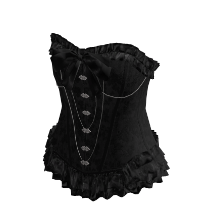Floral Ruffle Corset Top (Black)