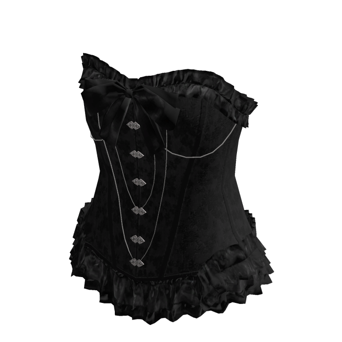 Floral Ruffle Corset Top (Black)