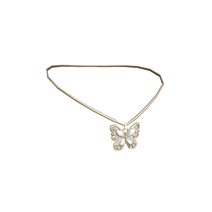 Miau Butterfly Necklace Gold and White Roblox item