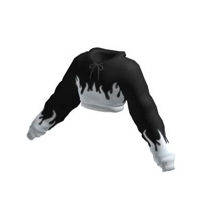 🔥Oversized Flames Cropped Y2K Hoodie - White thumbnail