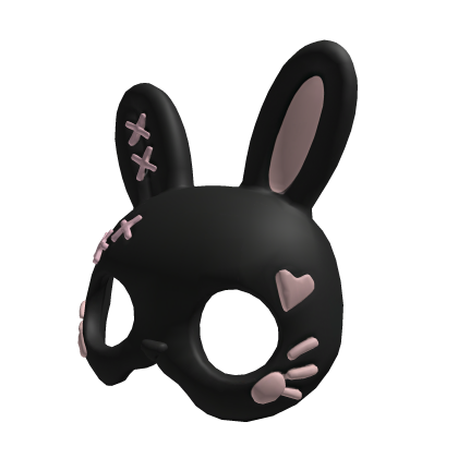 cute black and pink bunny halloween mask  Roblox item