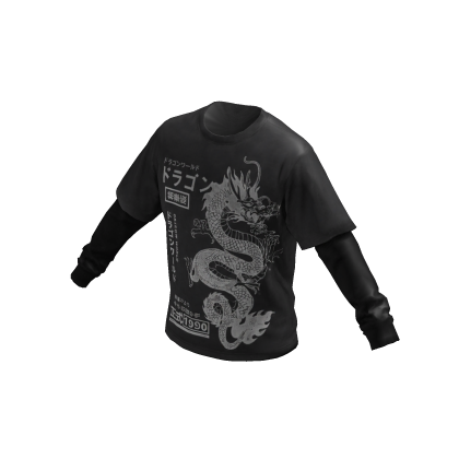 Washed Japanese Dragon Graphic Shirt
