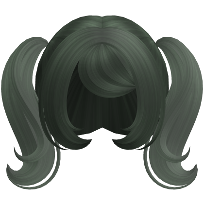 Cute Dolly Curly Pigtails (Dark Green) Roblox item