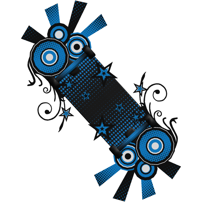Blue Frutiger Metro Skateboard
