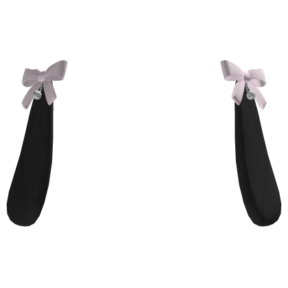 𖹭 delicate bunny ears with bows (Black)